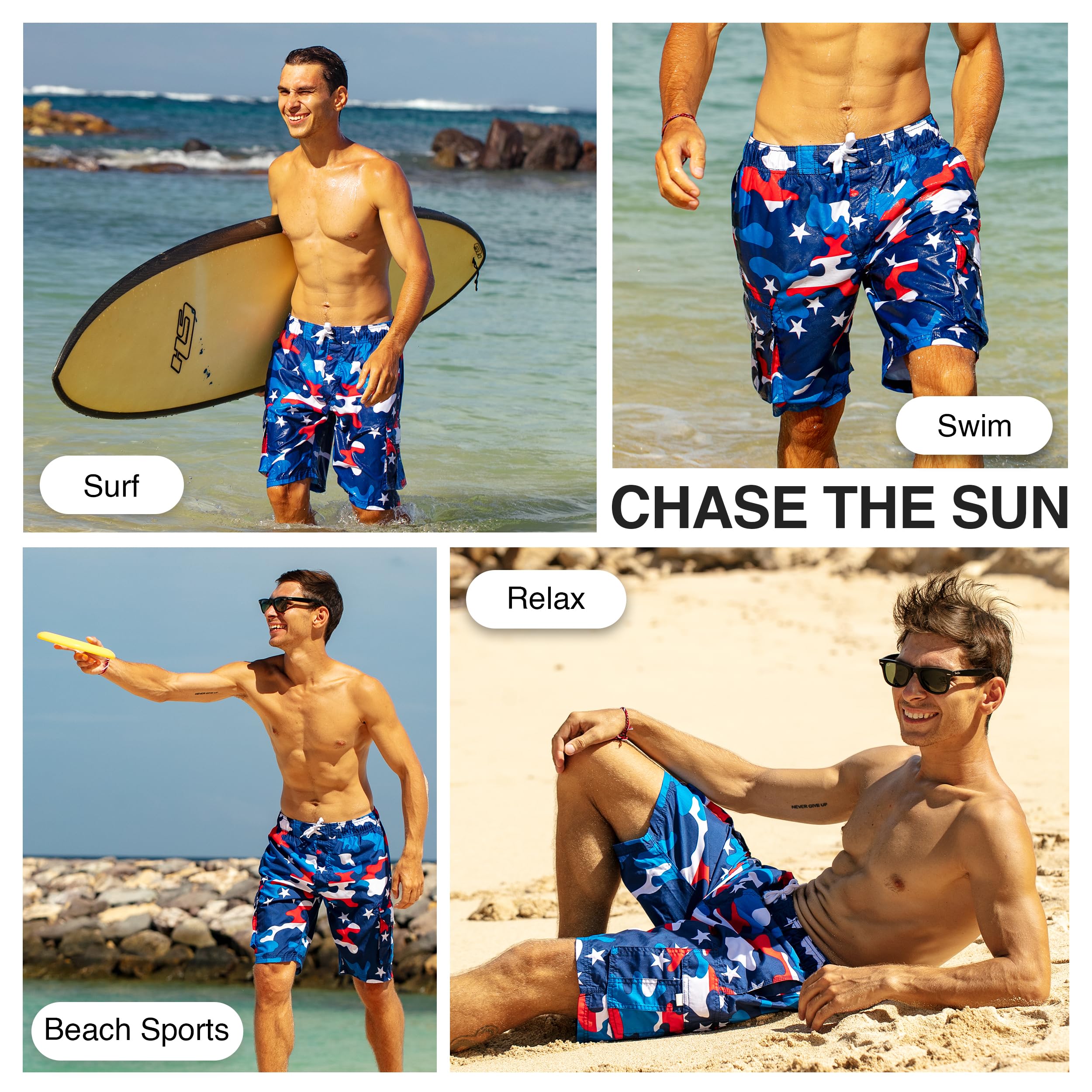 Men's Flag Camo 9" Swim Trunks