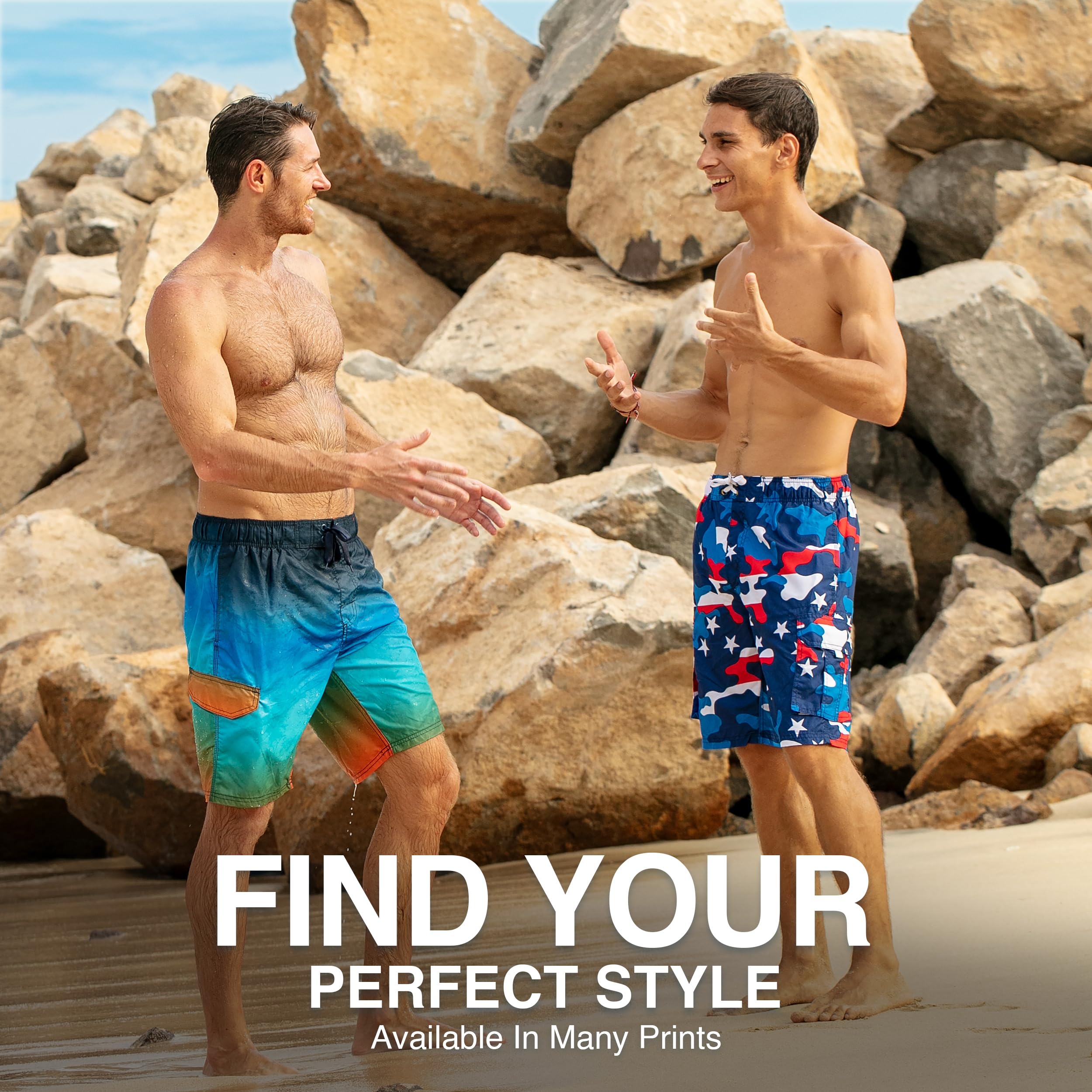 Men's Flag Camo 9" Swim Trunks