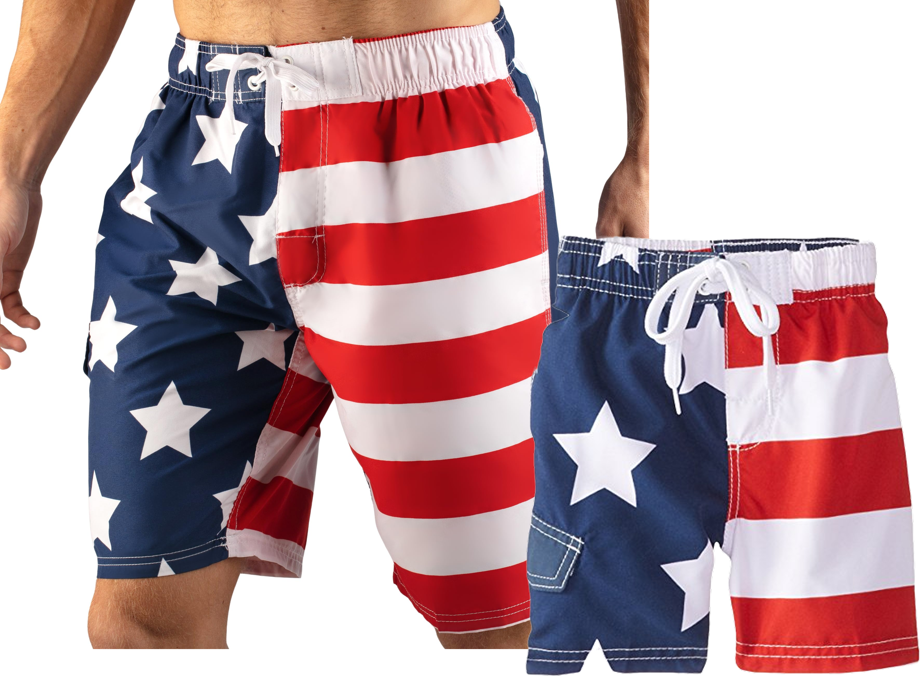 Father + Son Patriot Swim Trunks